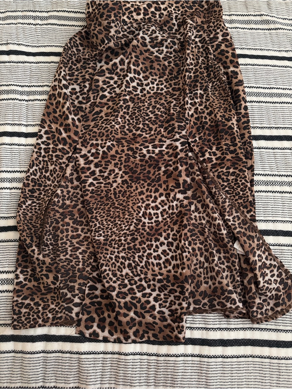 Nasty Gal Leopard Print Midi Skirt - Brown